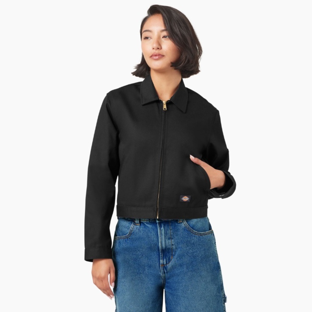 Dickies Women’s Unlined Cropped Eisenhower Jacket Black xxs